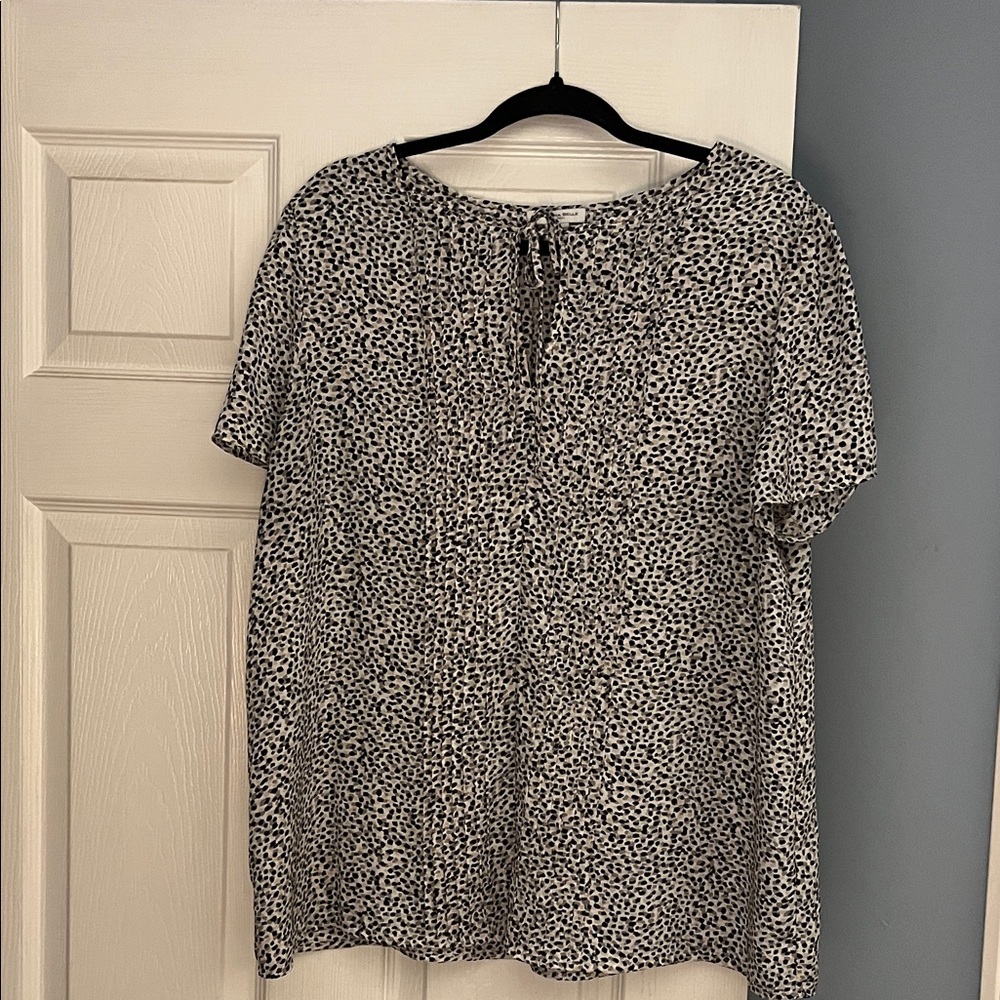 Carolina Belle Black and White Leopard Print Blouse